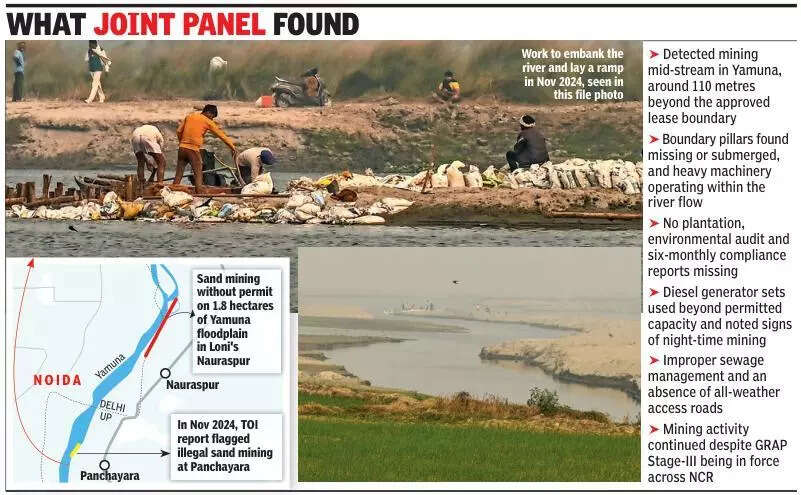Mid-river digs to ramps, NGT panel finds major Yamuna mining violations