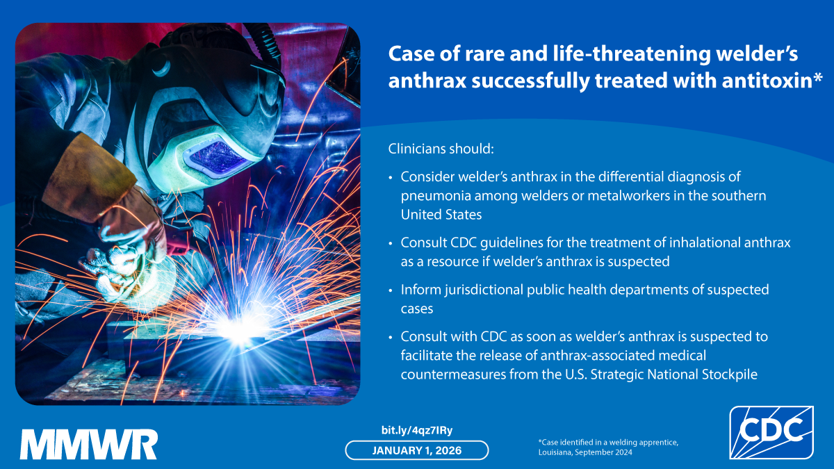 Welder’s Anthrax Treated with Obiltoxaximab — Louisiana, 2024