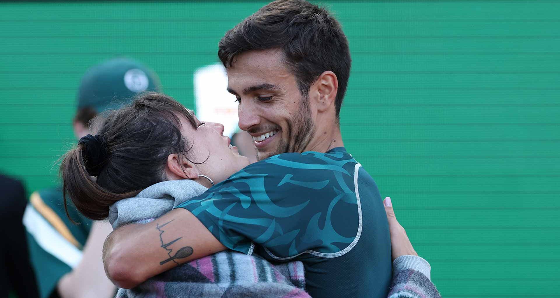 Lorenzo Musetti and partner Veronica Confalonieri at the Rolex Monte-Carlo Masters this year.