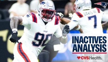 Barmore, Davis III, Jones, Landry III Officially Active for the Patriots vs. the Ravens on Sunday Night Football 