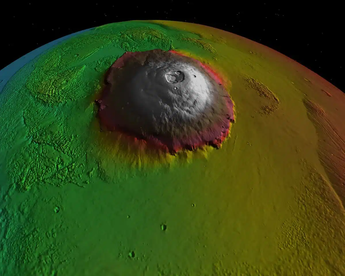 Olympus Mons False Colour Topography