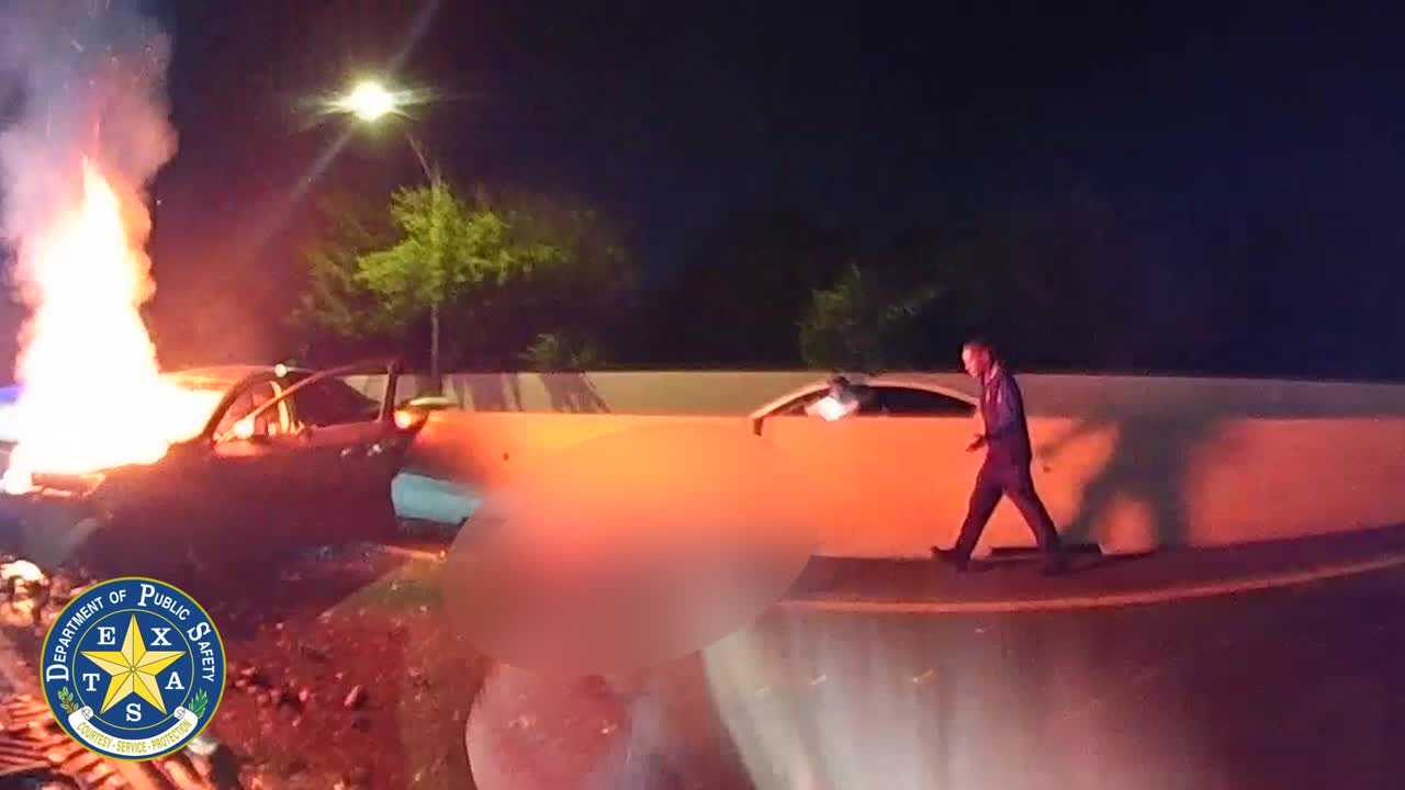 Dramatic footage captures life-saving rescue after fatal wrong-way collision in Dallas