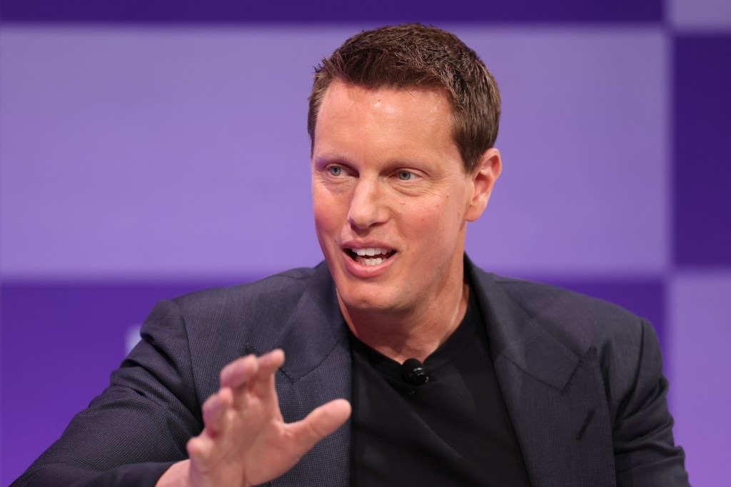 Paramount Skydance CEO David Ellison speaking at the Bloomberg Screentime conference.