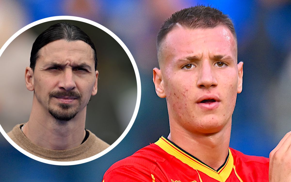 Francesco Camarda of US Lecce, Zlatan Ibrahimovic