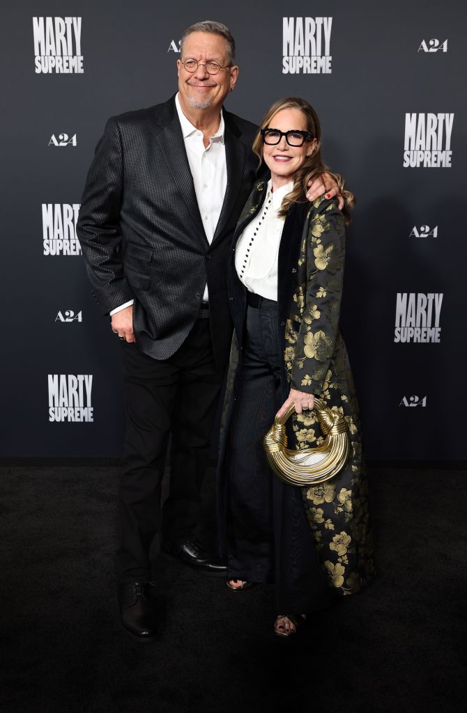 Penn Jillette and Emily Jillette attend the "Marty Supreme" premiere