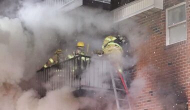 Large fire damages apartment building in Lehigh County, Pennsylvania