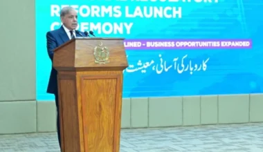 pm shehbaz sharif addresses the launching ceremony of national regulatory reforms in islamabad photo pid