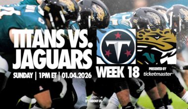 Jaguars to Play Titans Sunday at 1 p.m. in Week 18