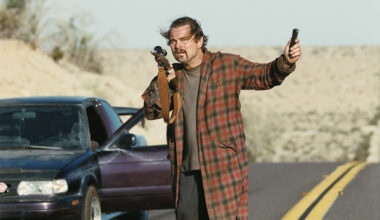 Leonardo DiCaprio in Paul Thomas Anderson’s One Battle After Another.