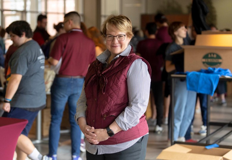 Trinity University President Vanessa Beasley stands for a photo during inauguration week for incoming Trinity University President Vanessa Beasley.