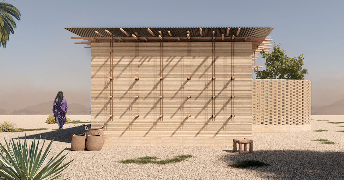 mud bricks and wood build low-cost shelter modules in somalia