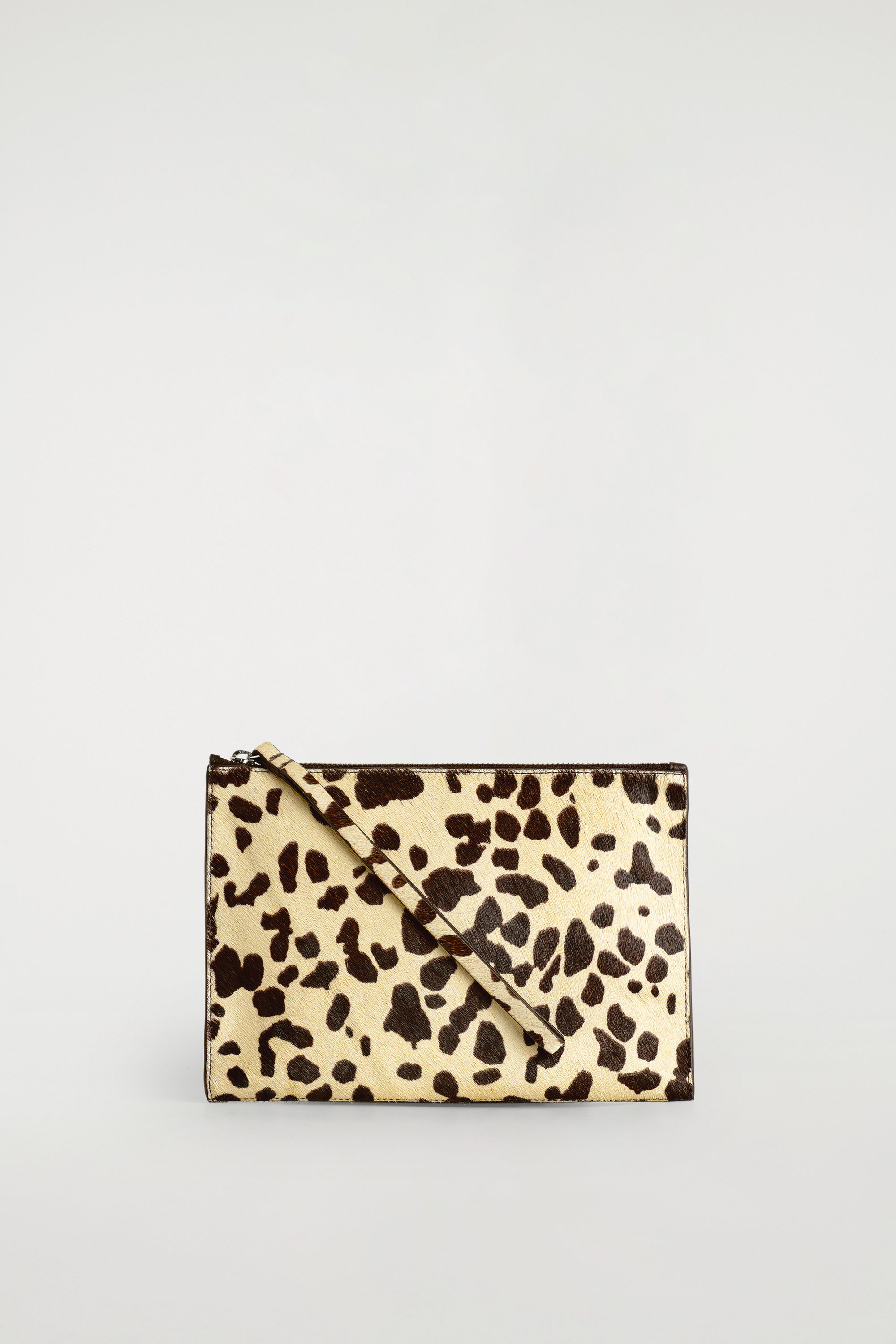 Animal-Print Pony Hair-Effect Leather Pouch