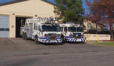 Firefighters and their families celebrate Christmas together at Fort Worth fire station