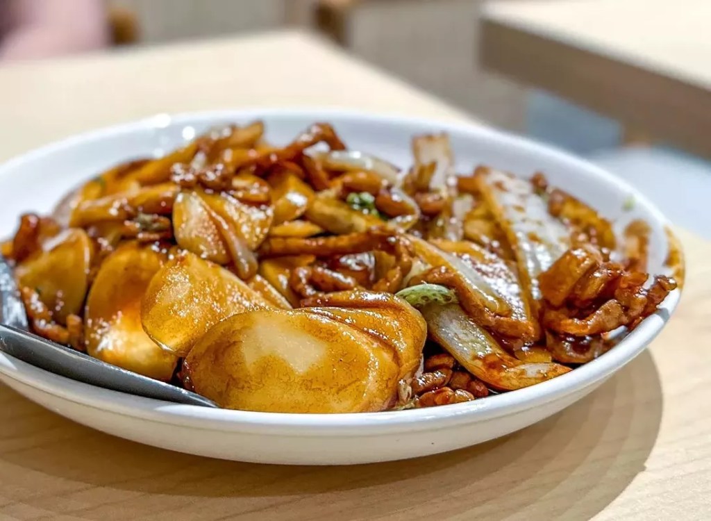 Stir-fried rice cakes at Shanghai Taste.