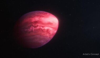 Pink lemon-shaped planet