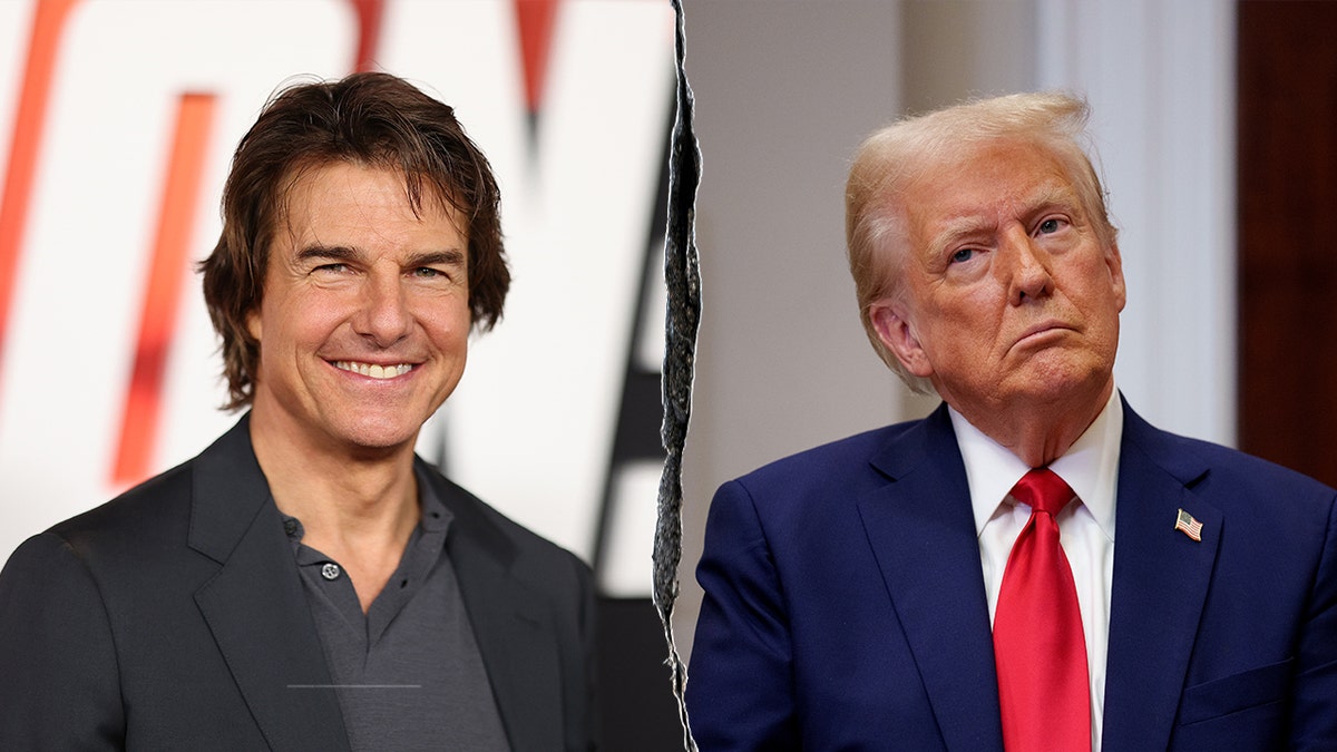 Split photo of Tom Cruise, Donald Trump.