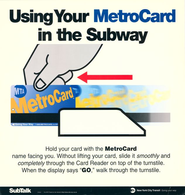 Soon after the Metropolitan Transit Authority introduced MetroCards in 1994, the agency created advertisements teaching New Yorkers how to use the cards.