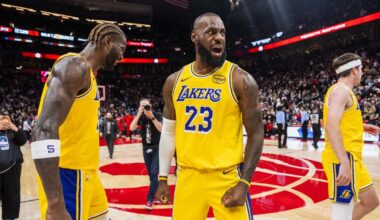 LeBron James' record scoring streak ends but Rui Hachimura hits winner