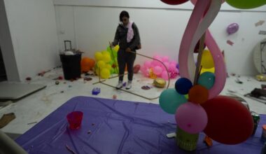 Inside the Stockton banquet hall where kids were slaughtered, parents return to a scene of horror