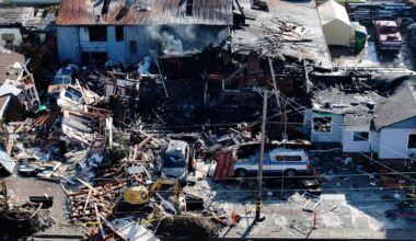 Dramatic explosion caught on video destroys homes, injures six