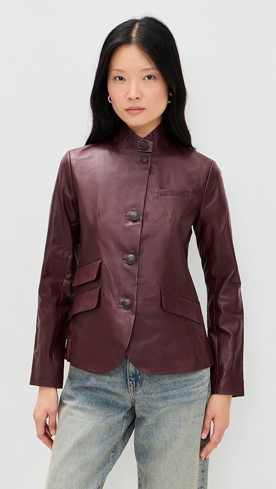 Rag &amp; Bone Slade Leather Blazer