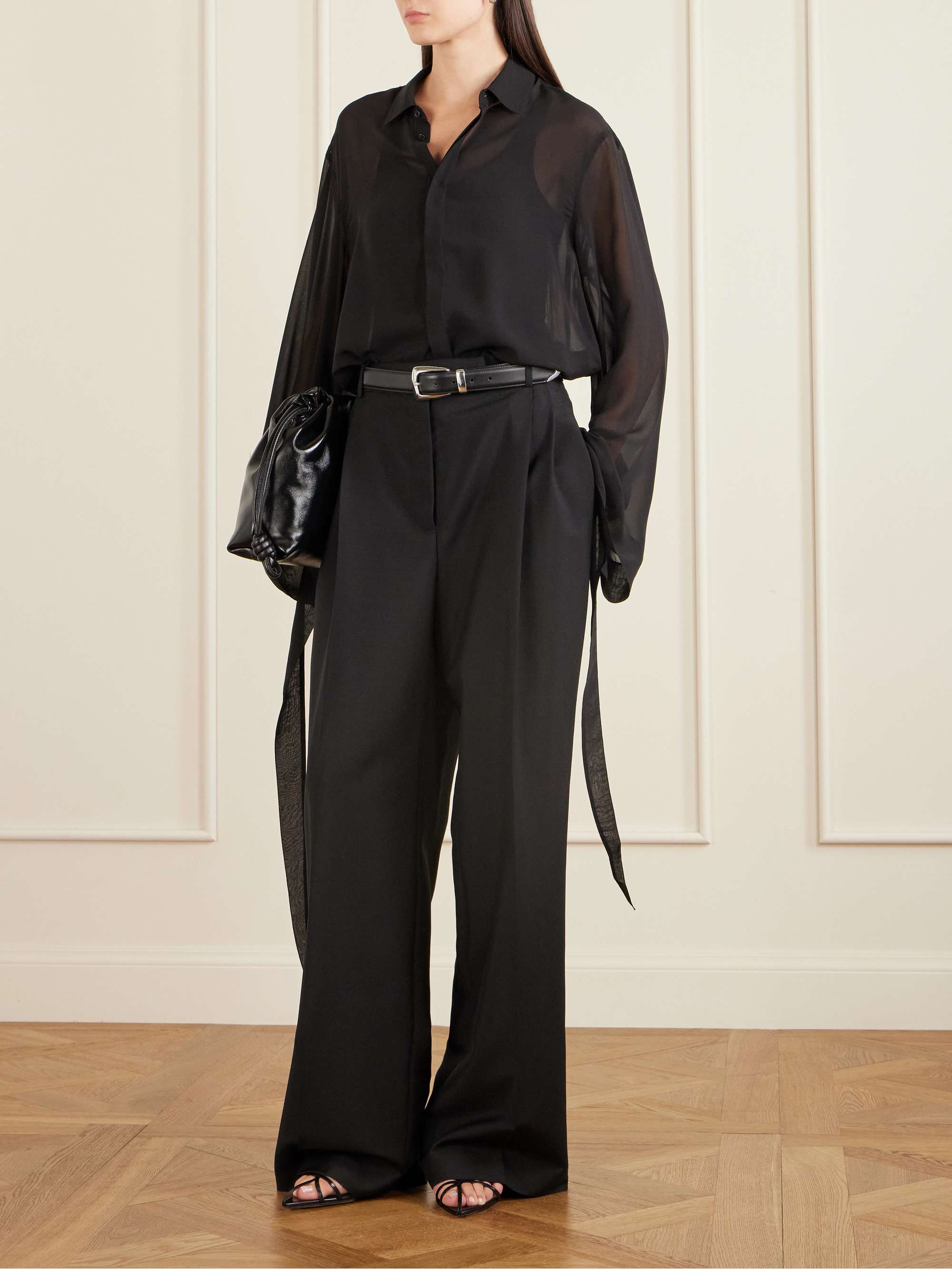 Verlin Tie-Detailed Chiffon Shirt