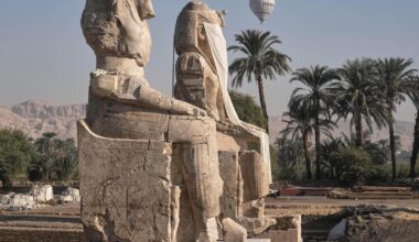 Egypt reveals restored colossal statues of pharaoh in Luxor