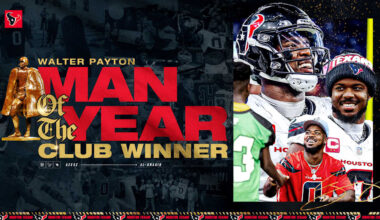 Azeez Al-Shaair Named Houston Texans Club Winner For 2025 Walter Payton NFL Man Of The Year Award