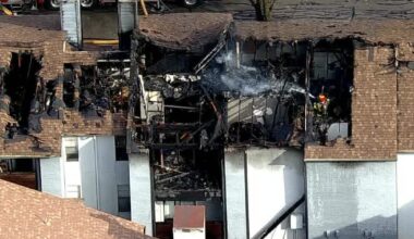 Bedford apartment fire leads to partial roof to collapse