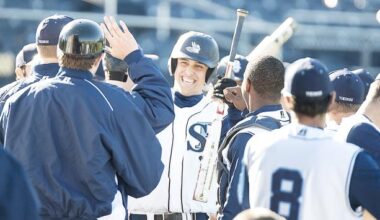 Nathaniel Lowe celebrates hitting a home run on Feb. 13, 2015 for St. Johns River State College against Broward. (Daily News file photo)