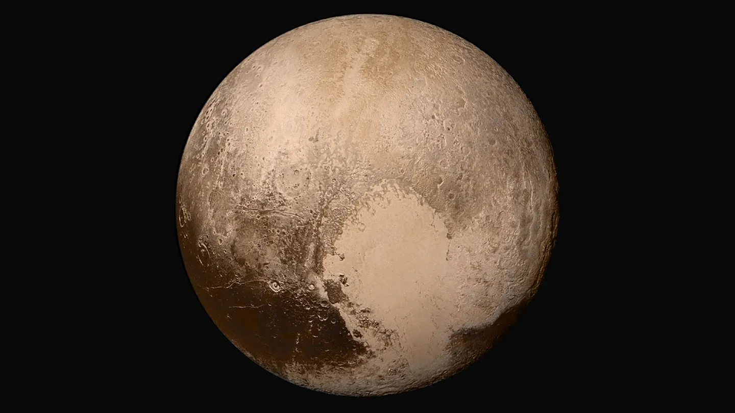An image of Pluto as seen by a spacecraft