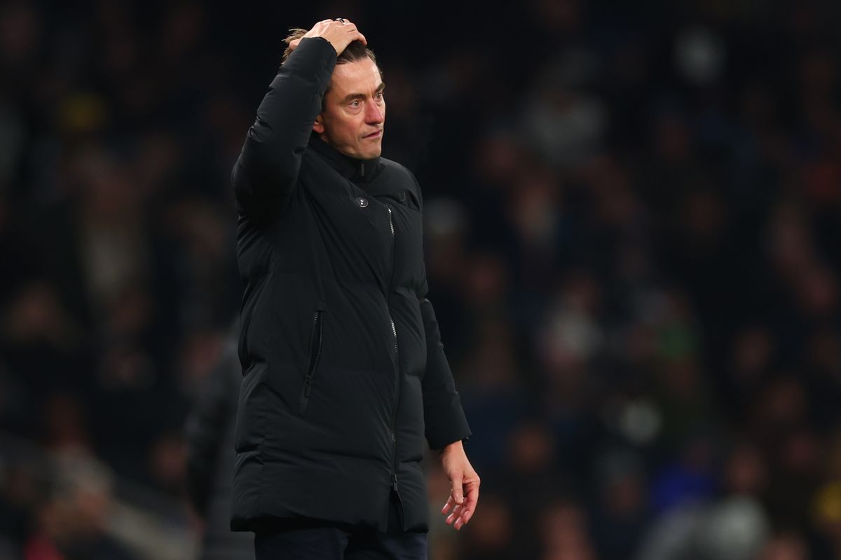 Thomas Frank during Tottenham's FA Cup loss against Aston Villa