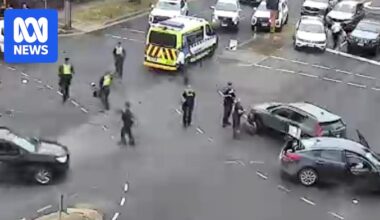 Two arrested after allegedly stolen vehicle is driven at police in Geelong