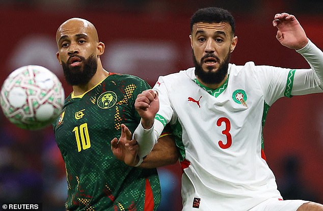 Bryan Mbeumo (left) was knocked out of AFCON by Man United team-mate Noussair Mazraoui