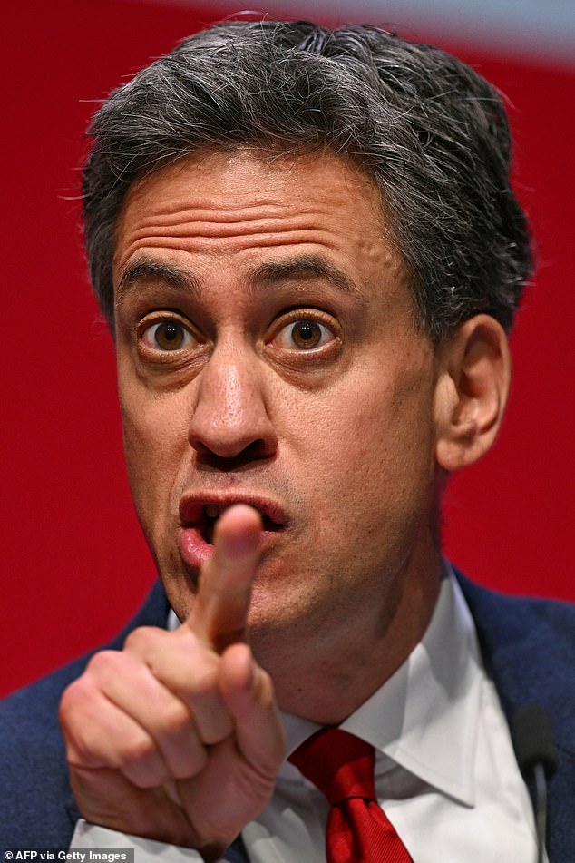 Climate Change and Net Zero Secretary Ed Miliband. Labour's 'obsessive' drive towards Net Zero could cost Britons a staggering £4.5 trillion over the next 25 years, official estimates suggest