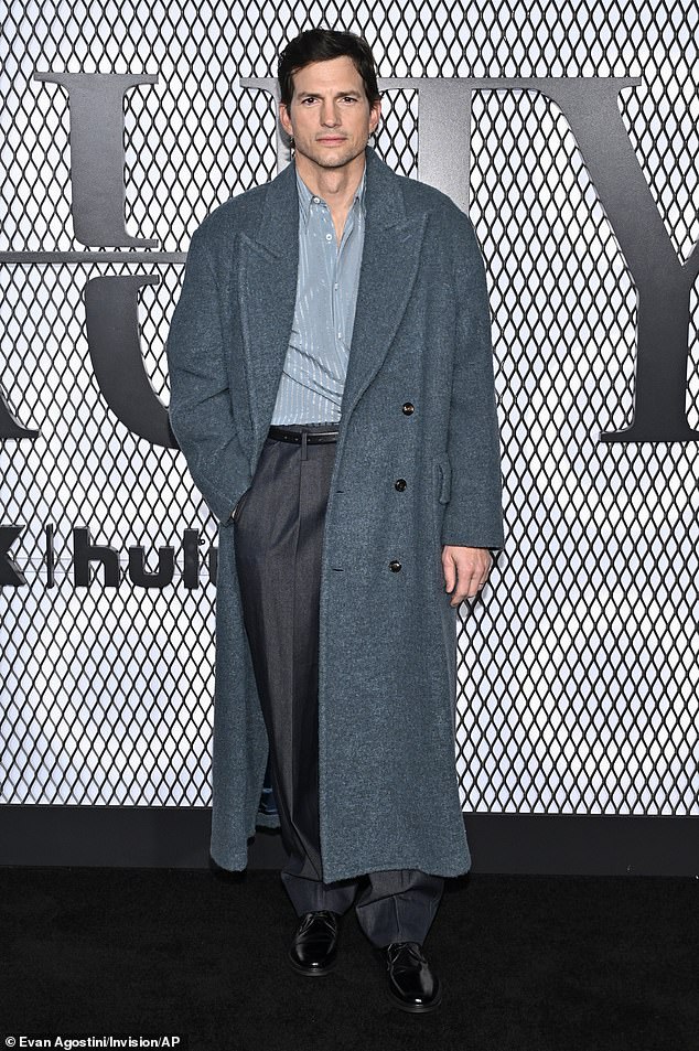 Ashton Kutcher, who stars alongside Hadid in the forthcoming horror hit, made a rare red carpet appearance at the premiere in NYC
