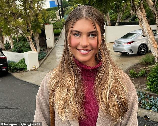 Until this point, Jovic - pictured during her Christmas break - had not beaten a top 10 seed