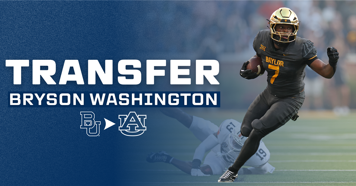 Auburn lands coveted Baylor RB transfer Bryson Washington
