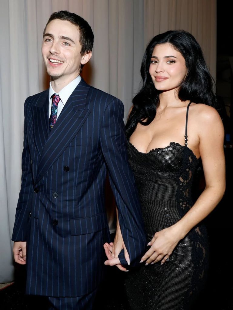 Kylie Jenner and Timothee Chalamet at the 31st Annual Critics Choice Awards held at the Barker Hangar on January 04, 2026 in Santa Monica, California. (Photo by Christopher Polk/Variety via Getty Images)