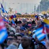 Cubans attends a rally in Havana, Sat., Jan. 3, 2026, in solidarity with Venezuela after the U.S. captured President Nicolas Maduro and flew him out of Venezuela. 