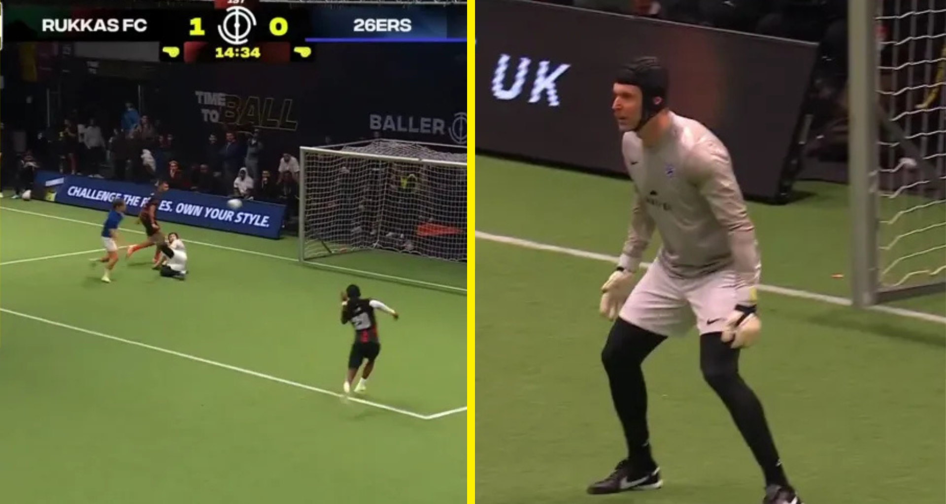 Petr Cech's surprise return to football aged 43 has pitch invasion after incredible goal