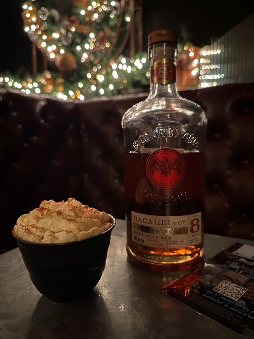 Samuel Medina, of Celeste, made a coquito inspired by elote for this year's Tales of the Cocktail Foundation coquito competition. Medina's recipe is an homage to the immigrant community of Chicago.