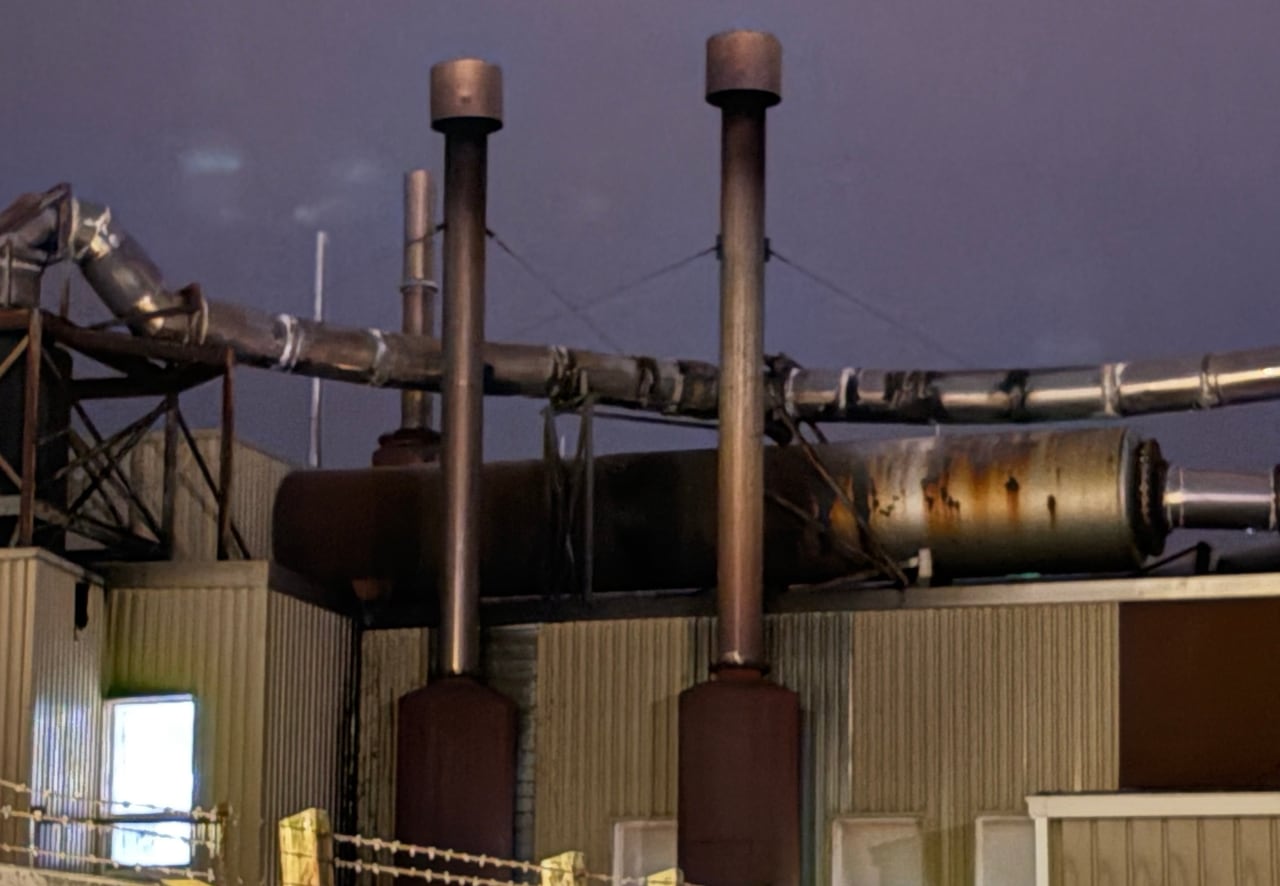 Fire damage is visible on a portion of the Summerside Electric Plant building