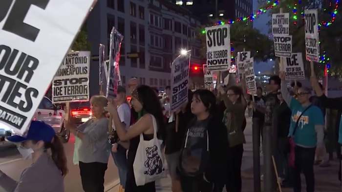 San Antonio protesters demand justice after ICE officer fatally shoots woman in Minneapolis