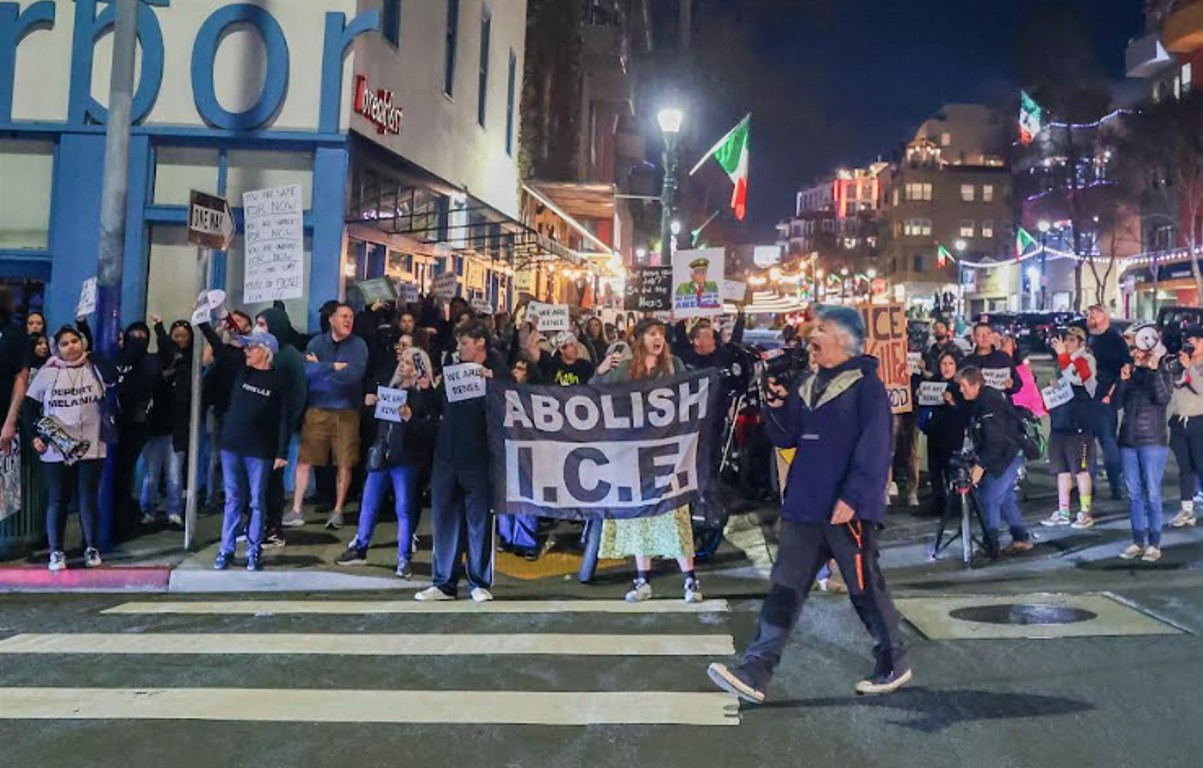 San Diegans march downtown to protest ICE's fatal shooting of woman
