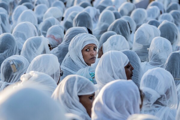 Worshippers gather on the eve of the Ethiopian Orthodox Christmas, hosted by the Ethiopian Jandereba Generation, at Meskel Square in Addis Ababa, Ethiopia, Tuesday, Jan. 6, 2026. (AP Photo/Amanuel Sileshi, File)