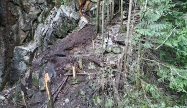 Two rockfall events sent boulders crashing onto popular B.C. hiking trail