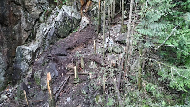 Two rockfall events sent boulders crashing onto popular B.C. hiking trail