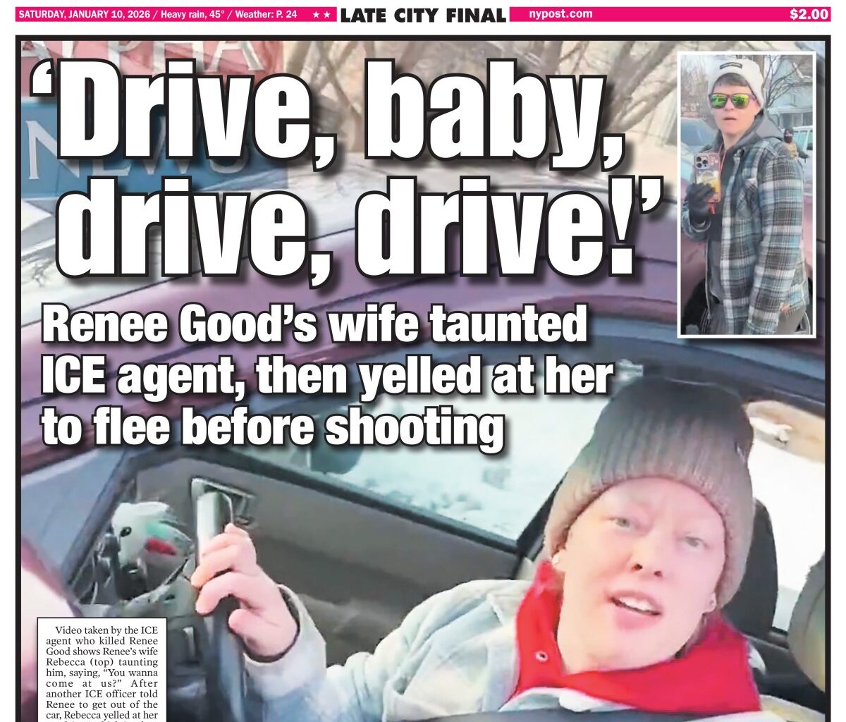 NY Post Cover for January 10, 2026