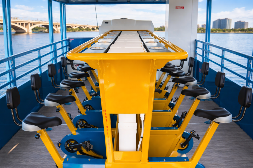 The inside of a Tempe Boat Cruisin' party boat.